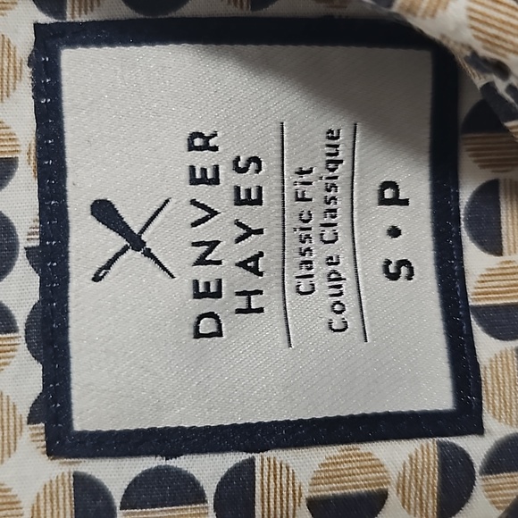 Denver Hayes Classic Fit Patterned Button Down Short Sleeve - Size S - Yellow - Picture 3 of 3